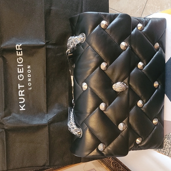 Kurt Geiger Handbags - - KURT GEIGER Kensington XXL Black Leather Crossbody Bag